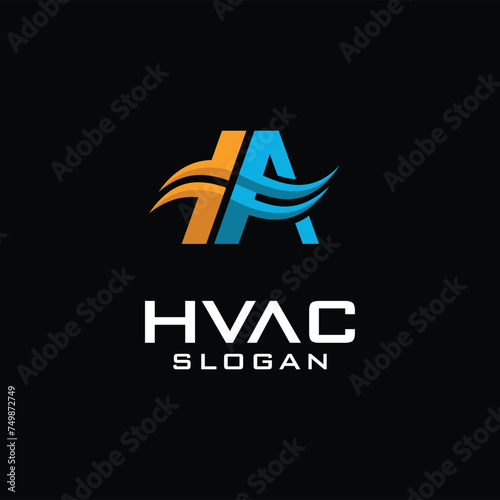 HVAC logo with letter A concept