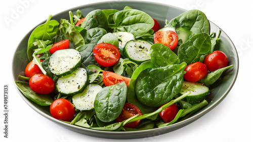 Salad bowl with spinach cherry tomatoes lettuce
