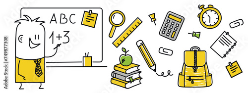 Set of back to school.