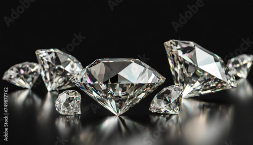 diamonds that are lit shine beautifully on a black background