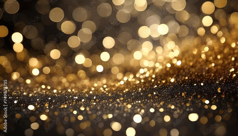 golden glitter vintage lights background gold and black de focused