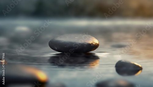 zen stone thrown on the water