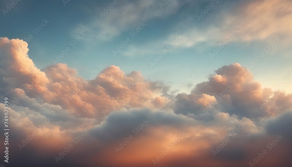 background of sunrise sky with gentle colors of soft clouds