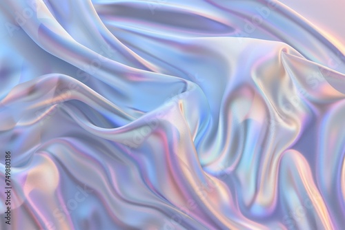 Soft satin waves in a tranquil holographic dreamscape photo