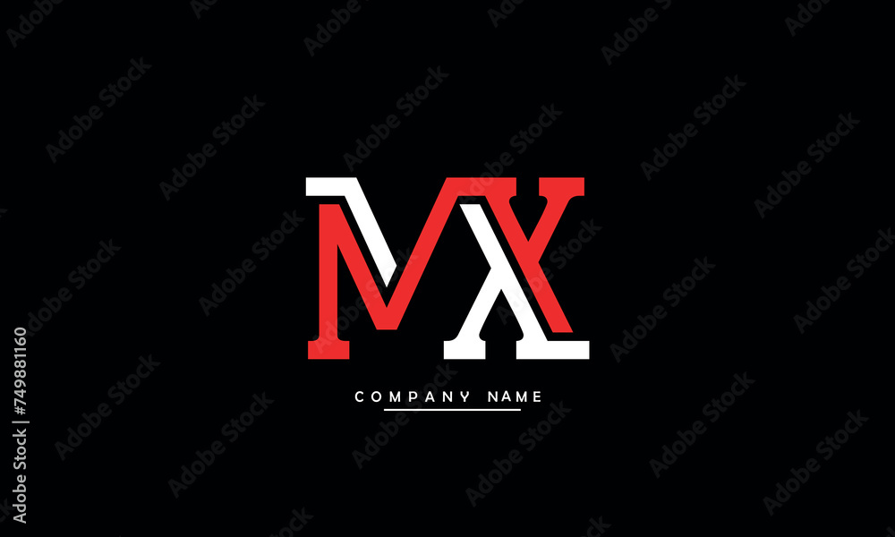 MX, XM, M, X Abstract Letters Logo Monogram MX, XM, M, X Abstract Letters Logo Monogram