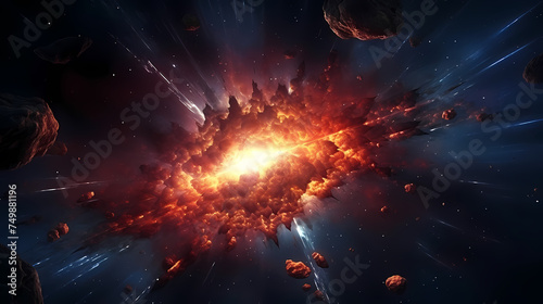Supernova explosion, space background
