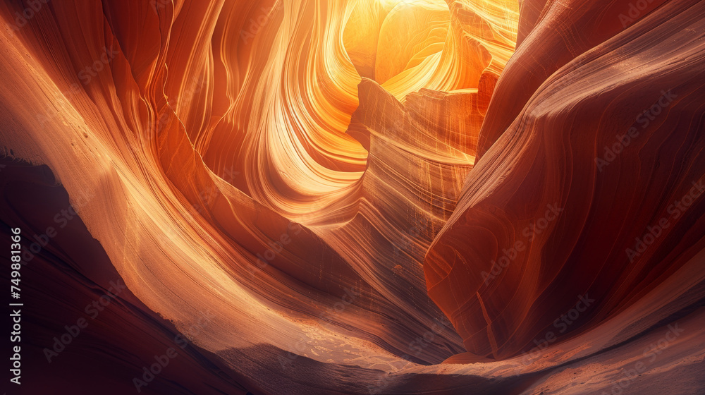 Natural Light Spectacle in Antelope Canyon: A Dance of Color and Form in Arizona's Depths - obrazy, fototapety, plakaty 