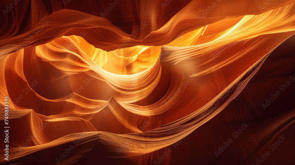 Natural Light Spectacle in Antelope Canyon: A Dance of Color and Form in Arizona's Depths - obrazy, fototapety, plakaty 