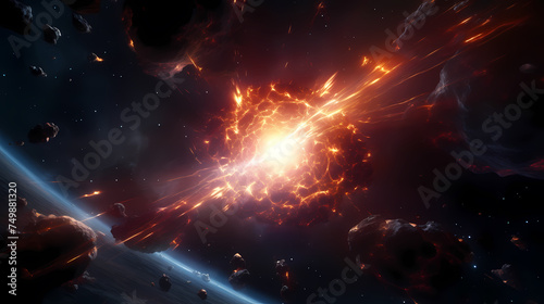 Supernova explosion, space background © xuan