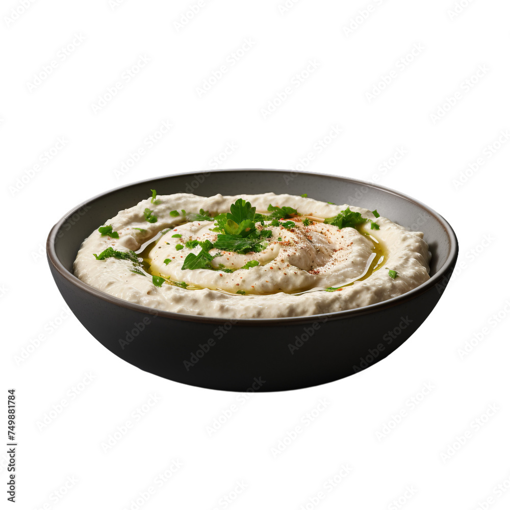 A baba ganoush isolated on transparent background, png A baba ganoush isolated on transparent background, png