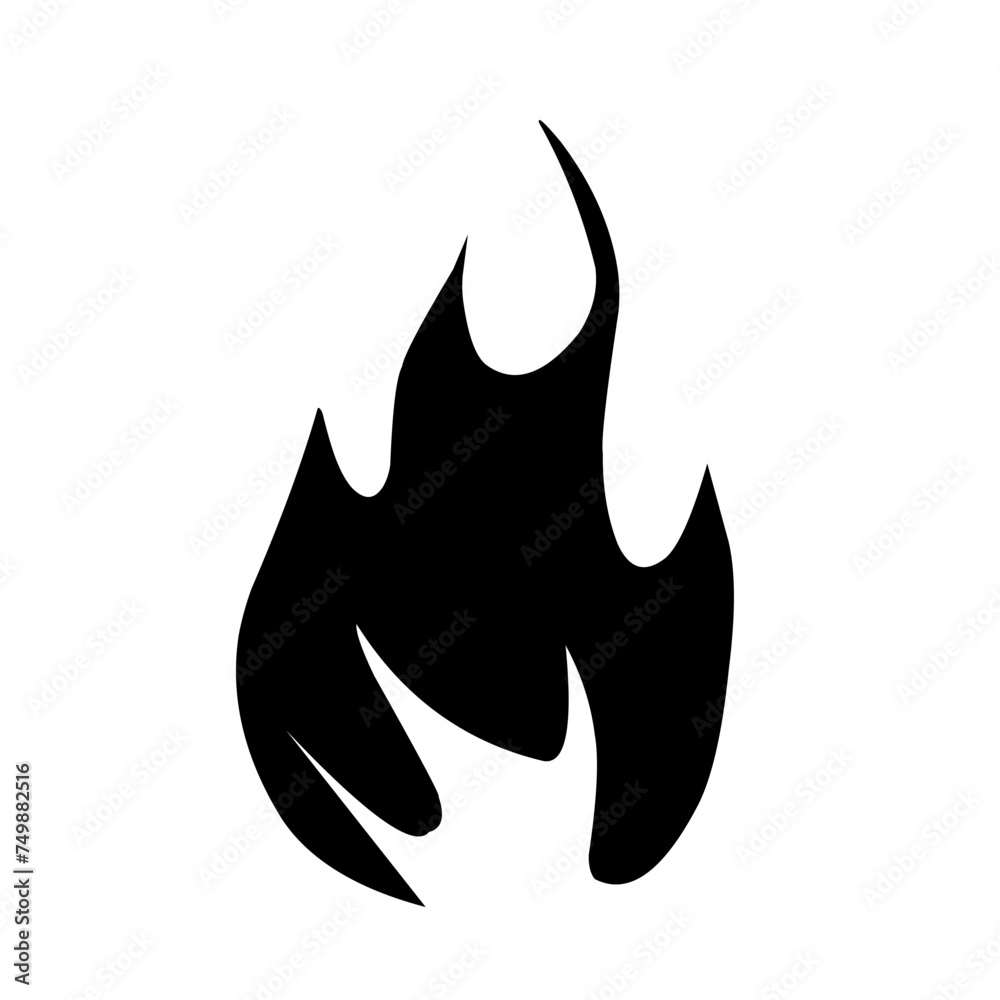 black and white of set fire icon black and white of set fire icon