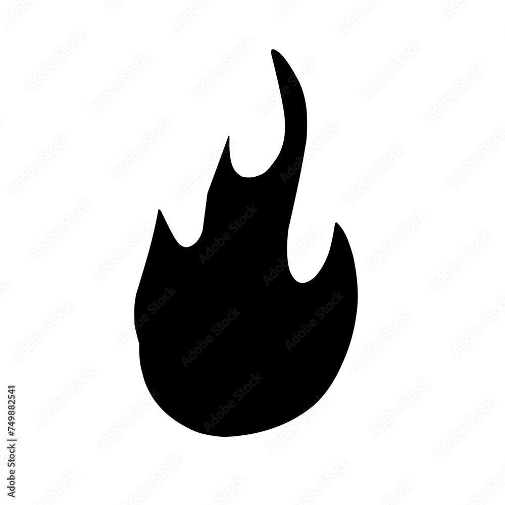 black and white of set fire icon