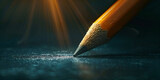 Yellow pencil with dark background and grains, Traditional Pencil Lead Materials