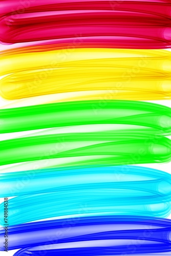 Abstract 3d rainbow colour paint swatches hand drawn illustration