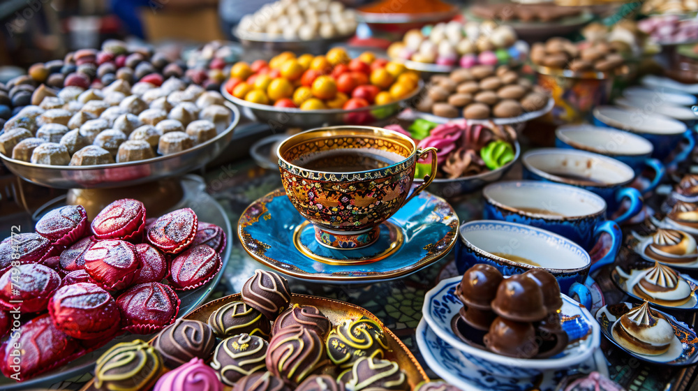 Coffee in the Colourful Ramadan Eid Candy