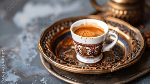 Turkish Coffee with traditional porcelain cup