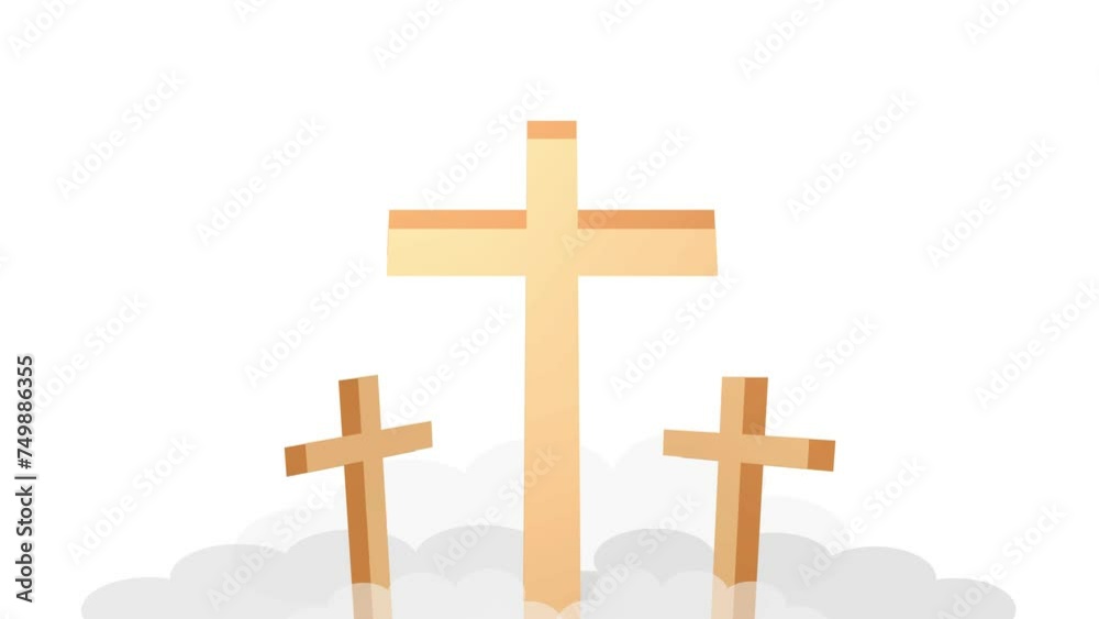 Good friday animated background illustration with three crosses and the ...
