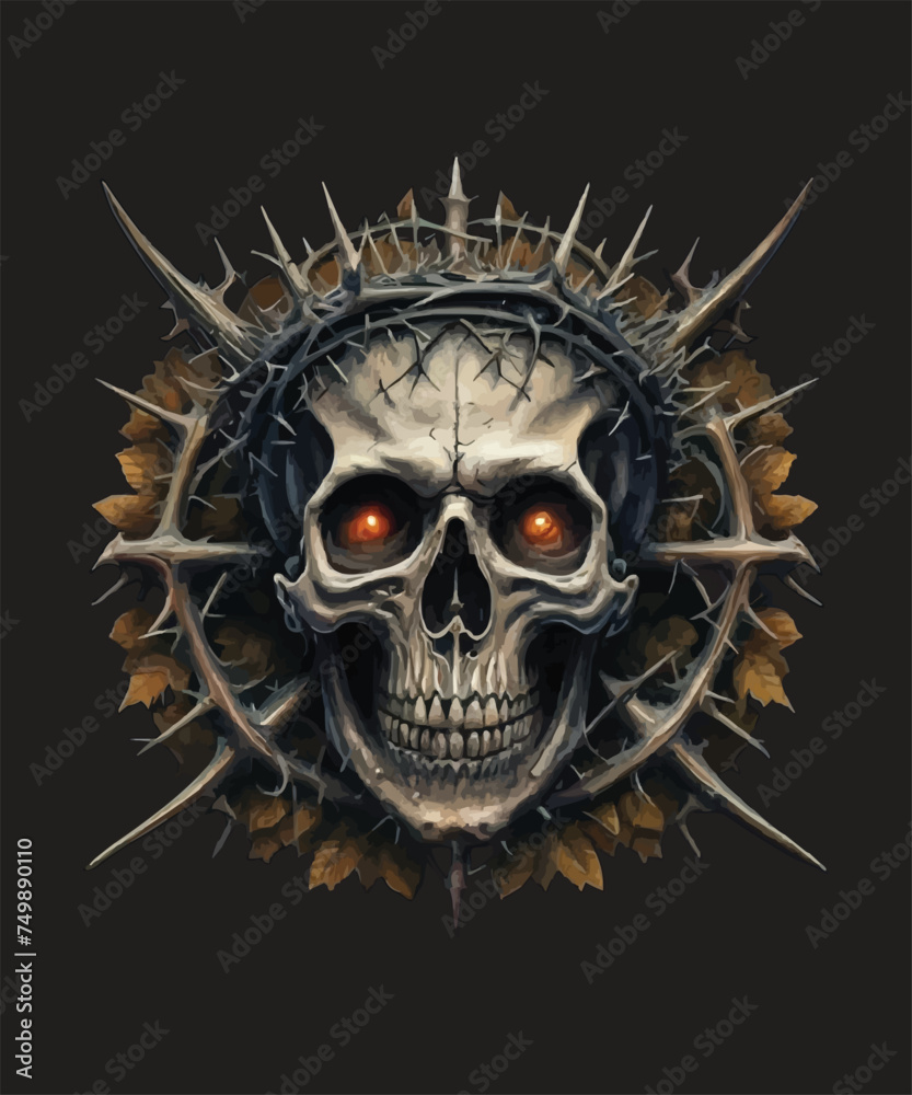 Skull head t-shirt vector illustration. Vector t-shirt art style. Skull head t-shirt vector illustration. Vector t-shirt art style.