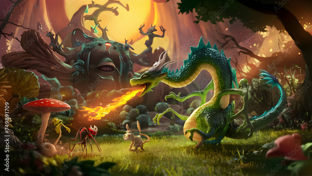 Fototapeta premium chinese dragon statue