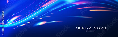 Motion light effect. Shining magic background and liquid speed light