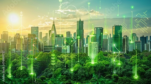 Envision sustainable tech solutions being implemented in modern digital businesses