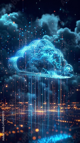 Depict a cloud computing infrastructure powering the nextgen digital businesses