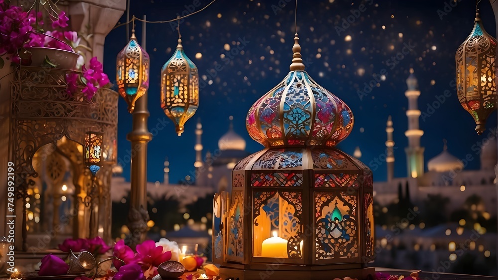 Experience the vibrant colors and intricate patterns of traditional Ramadan decorations, as they adorn the streets and homes during the holy month of Ramzan Mubarak.