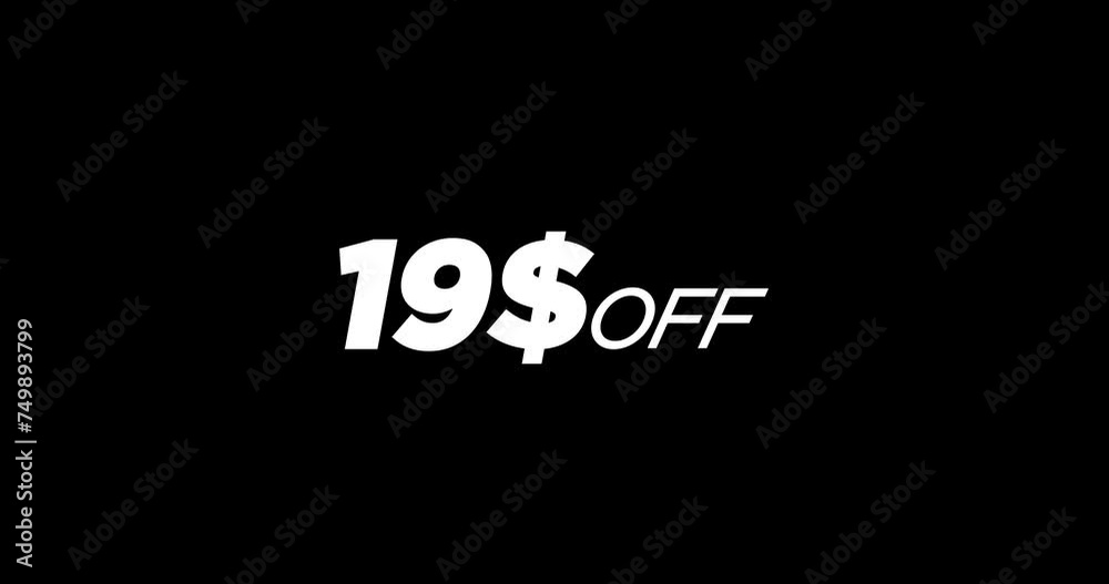19$ dollar Off fast-moving Red and white color text animation with light Explosions for Business, Promotion, Discount, and Sales 19$ dollar Off fast-moving Red and white color text animation with light Explosions for Business, Promotion, Discount, and Sales