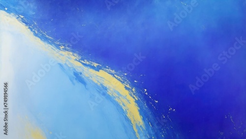 Blue and Gold Oil paint textures as color abstract background