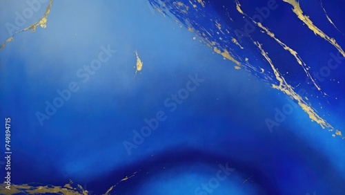 Blue and Gold Oil paint textures as color abstract background