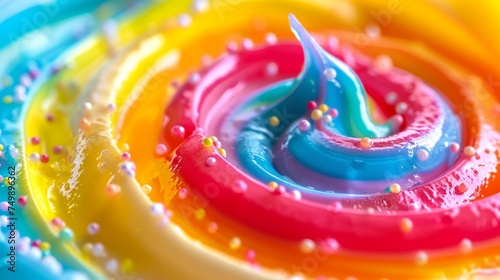 Macro, colorful candy swirls, bright, whimsical delight
