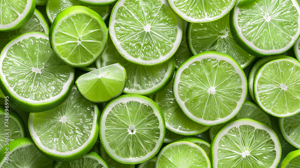 Zesty Background: Lime Slices Galore