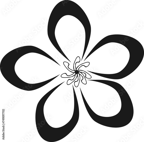 black and white doodle flower