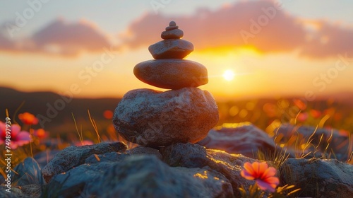 Essence of body health and balance  visual metaphor of equilibrium in nature  symbolizing physical and mental harmony  perfect for wellness and fitness inspiration  AI Generative
