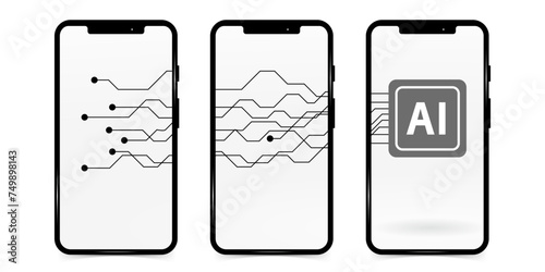 幾何学 AI 人工知能 回路 スマートフォン 科学 背景
