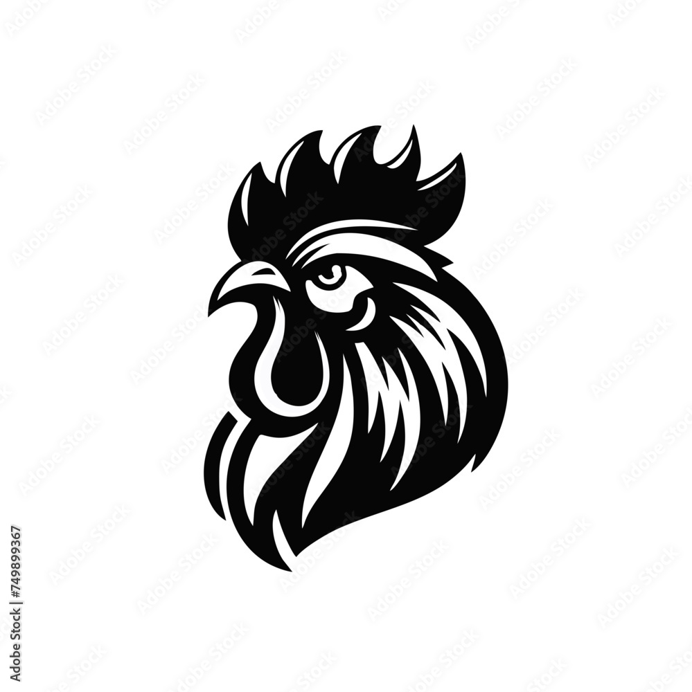 Simple and Clean Chicken Rooster Logo Icon