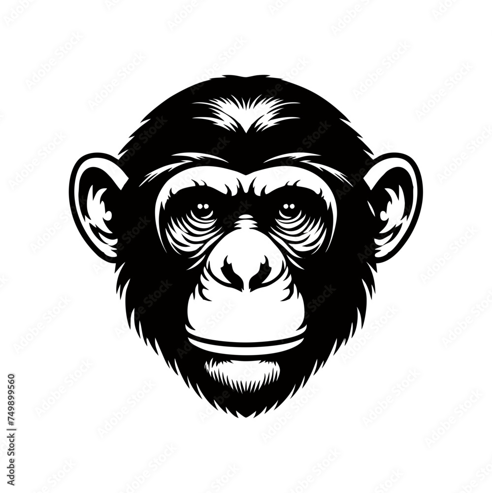 Simple and Clean Chimpanzee Logo Icon