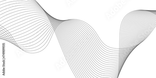 Abstract background with black lines and white background design  Geometric design with dynamic on white background in concept, wave.  