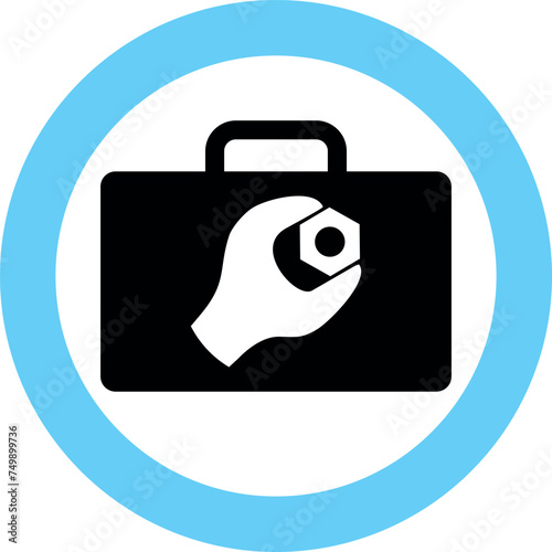 Silhouette of Repair Kit Icon in Flat Style. Vector Illustration.