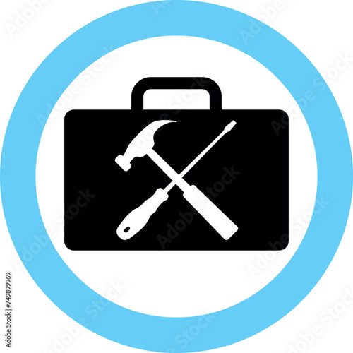 Silhouette of Repair Kit Icon in Flat Style. Vector Illustration.