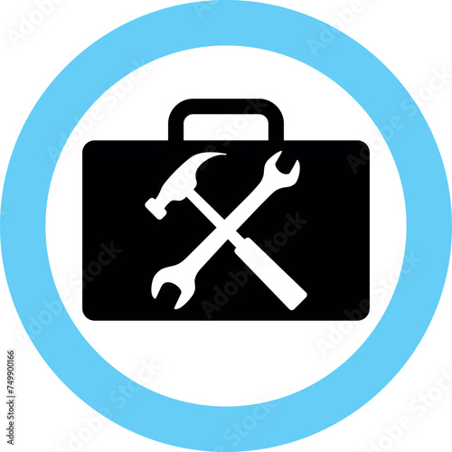 Silhouette of Repair Kit Icon in Flat Style. Vector Illustration.