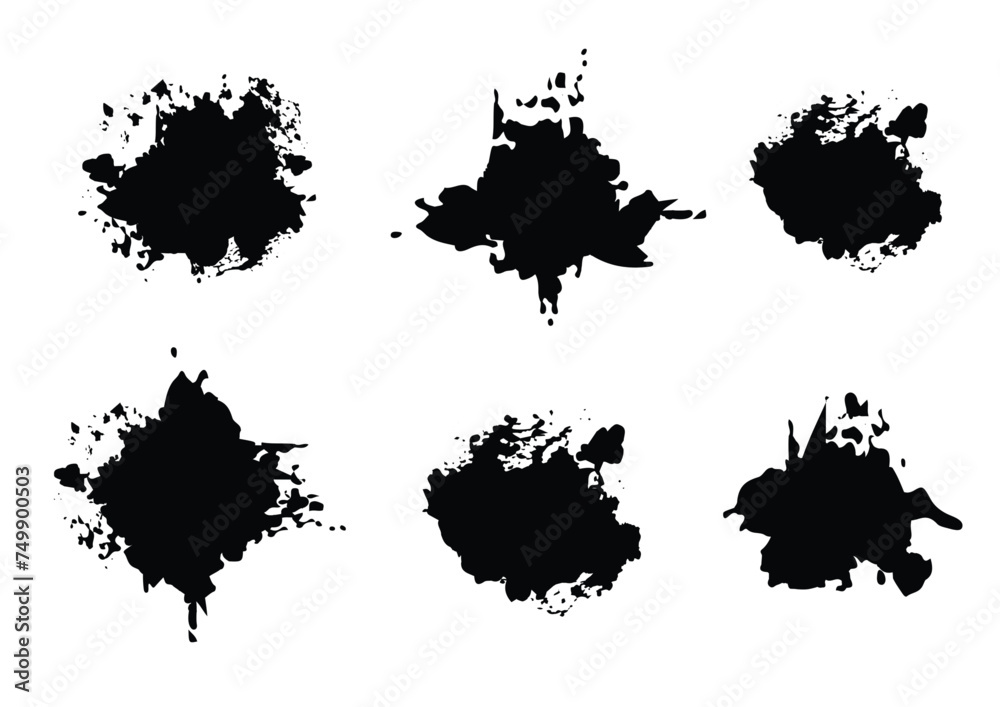 Abstract vector splatter set black color  background design. illustration vector design.
