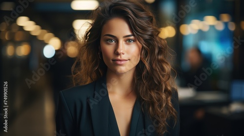 Close Up Beautiful Portrait of Caucasian Businesswoman