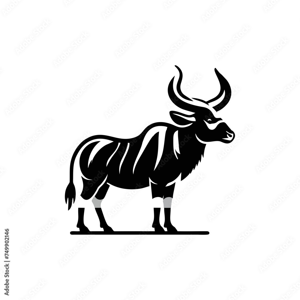 Fototapeta premium Bongo Simple and Clean Logo Icon Silhouette