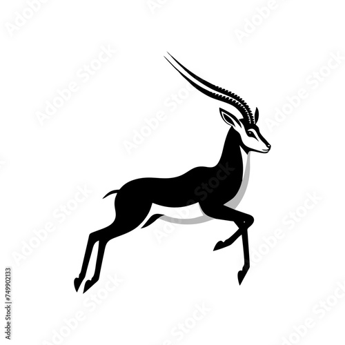 Simple and Clean Springbok Logo Icon Silhouette