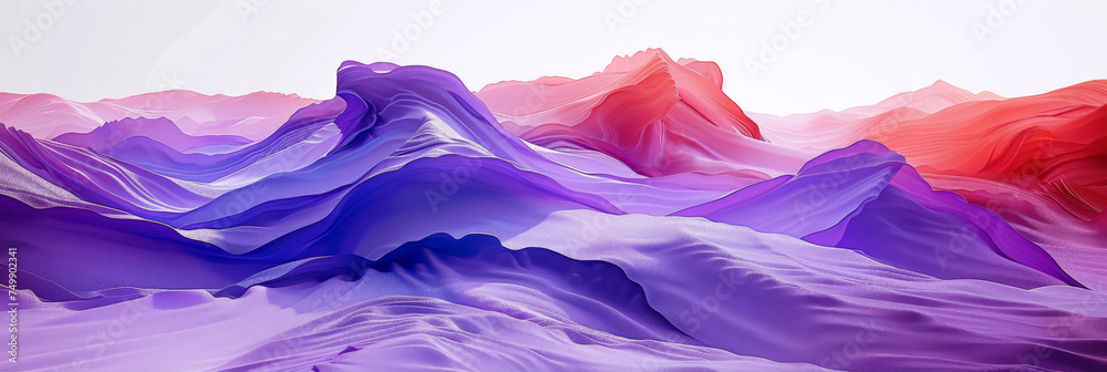purple violet sand dunes in the desert on blue sky background, appropriate for travel magazines, blog headers, website backgrounds, or desert themed contras designs.banner - obrazy, fototapety, plakaty 