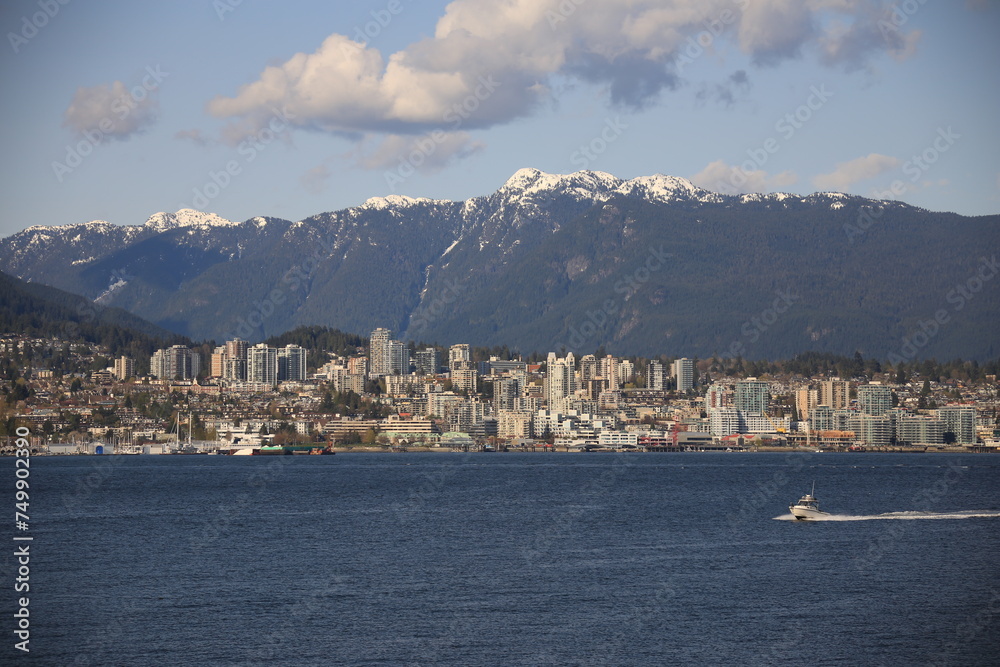 Vancouver skyline with the rocky mountains in background