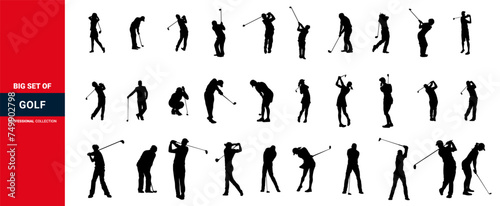 golf Icons Set, playing golf, man play golf
