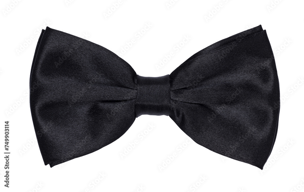 Top view close up of black bow tie, isolated cutout on a transparent background. Top view close up of black bow tie, isolated cutout on a transparent background.