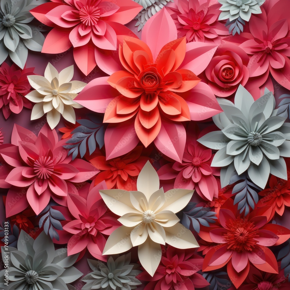 3d Origami paper flower background 3d Origami paper flower background